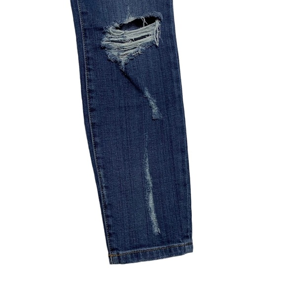 Current/Elliott The Stiletto Dark Shredded Distressed Mid Rise Ankle Jeans 25 - Picture 8 of 16